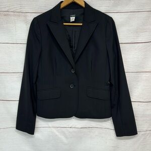 Gently used women's black wool J Crew suit jacket blazer size 10